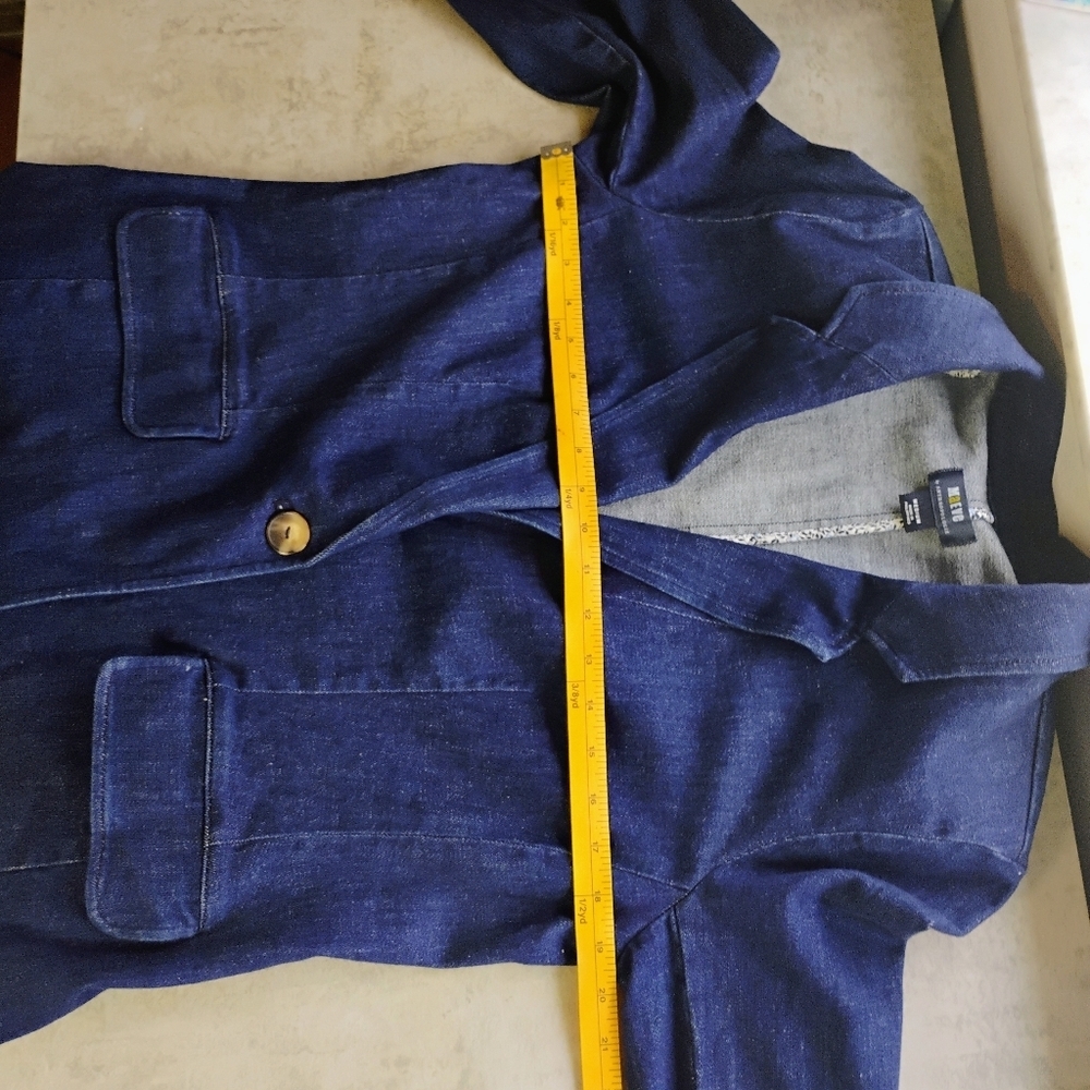 Maeve Anthropologie‎ Tailored Denim Blazer Womens Medium Office Business Casual - Picture 15 of 16